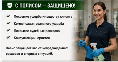 Клининг — Травма уборщика на объекте — Со страховой защитой