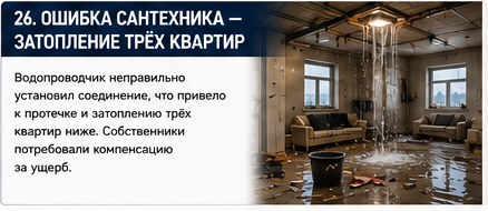 Строительство и ремонты — Затопление трёх квартир — Вводные