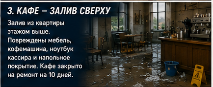 HoReCa — Залив в кафе — Вводные