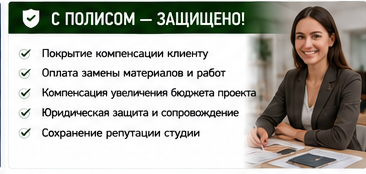 Профессиональные услуги — Несертифицированные материалы в дизайн-студии — Со страховой защитой