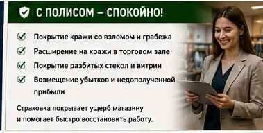 Розница и торговля — Кражи одежды в торговом центре — Со страховой защитой