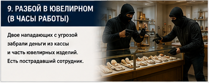 Розница и торговля — Ограбление ювелирного магазина — Вводные